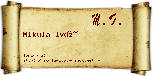 Mikula Ivó névjegykártya